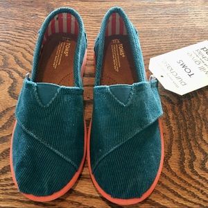 Little Kid Teal Cord TOMS